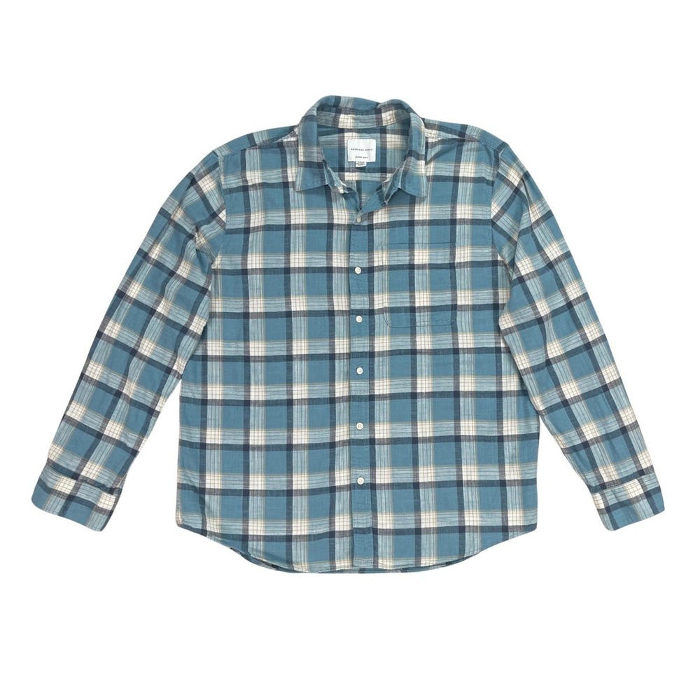 Vtg American‎ Eagle Outfitters Mens Plaid Flannel Long Sleeve Shirt XL Cabincore